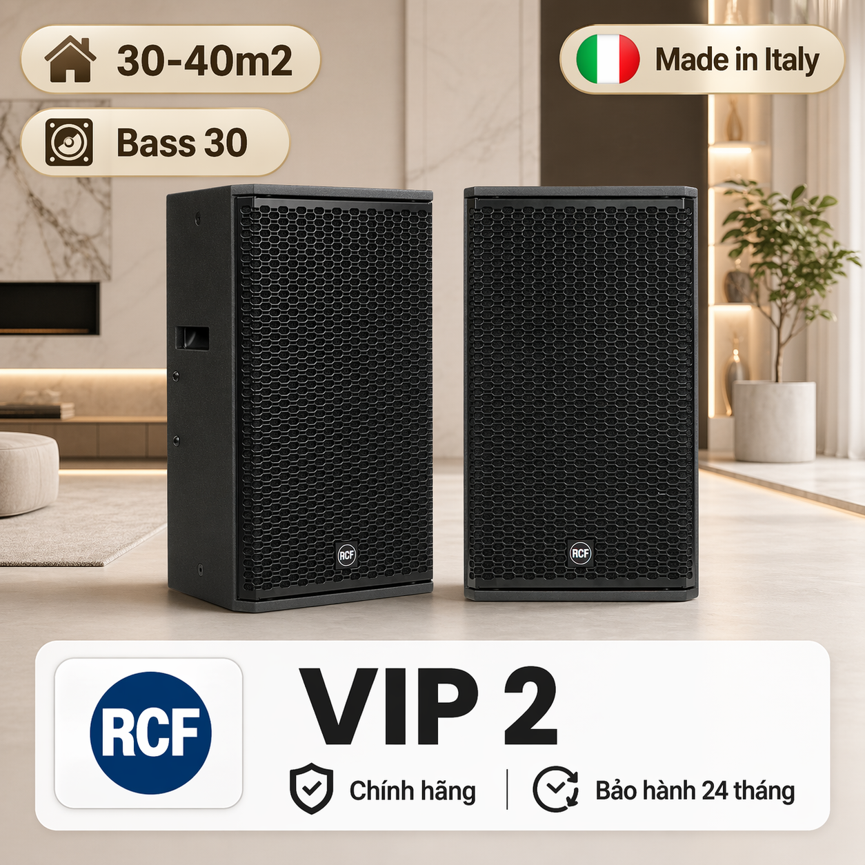Loa RCF VIP 2 (Full bass 30cm, RMS 600W, SX: Italy)