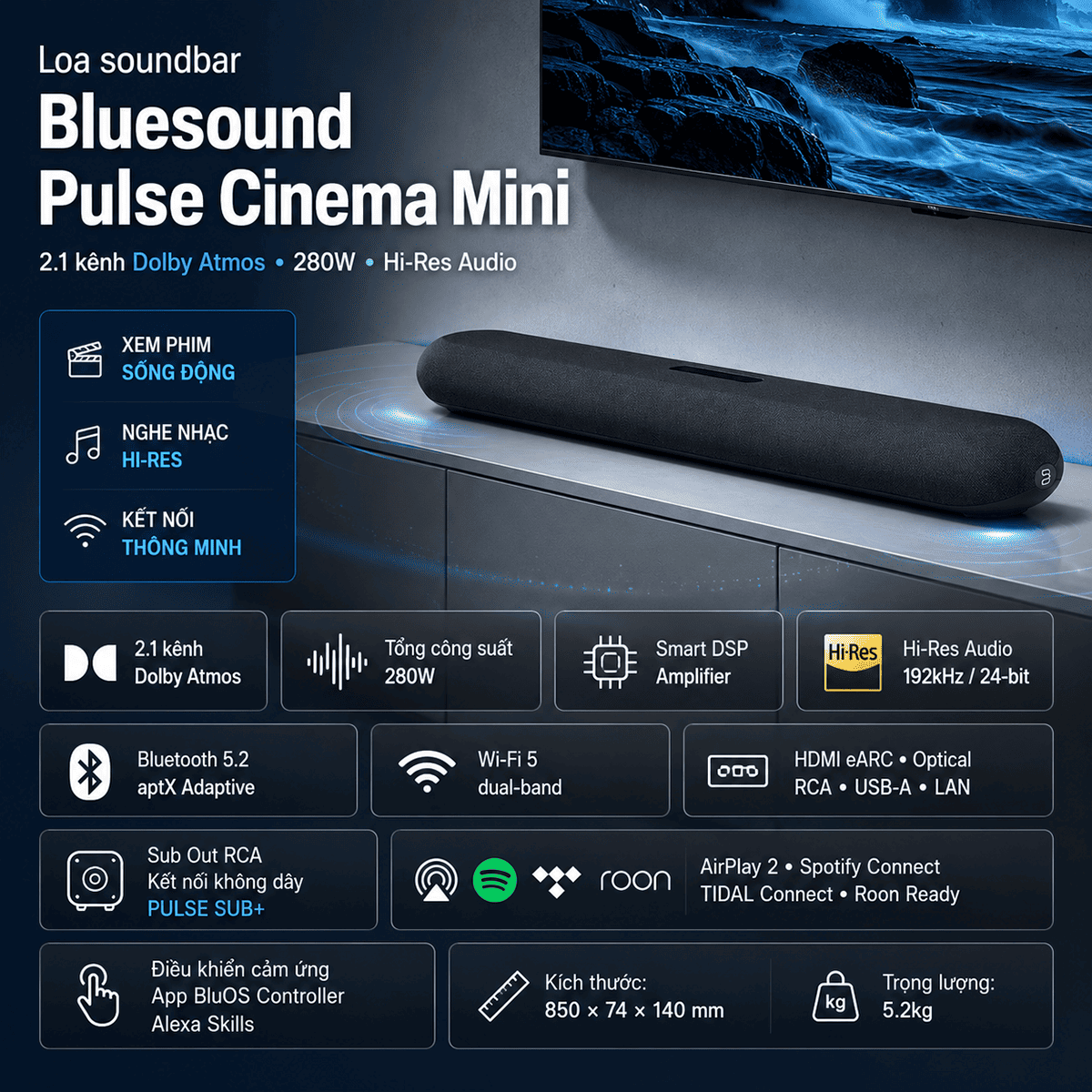 Loa soundbar Bluesound Pulse Cinema Mini