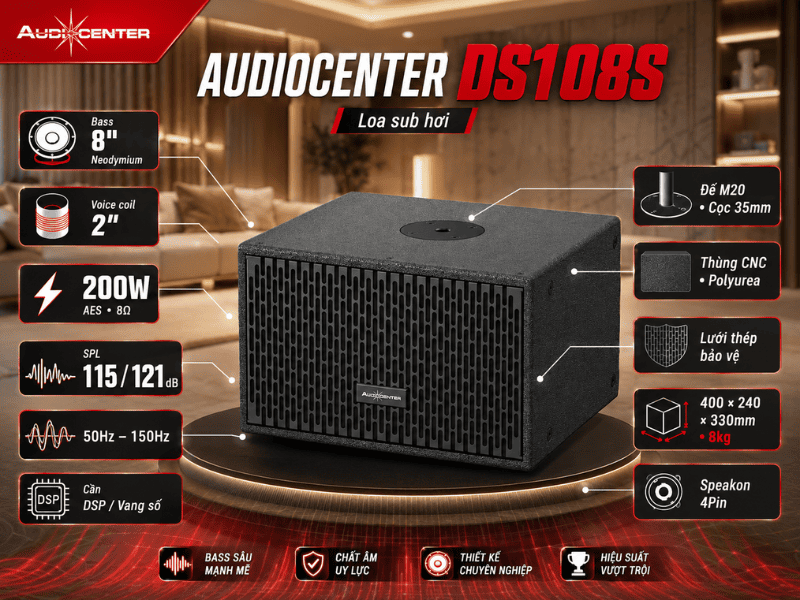 Loa sub hơi Audiocenter DS108S