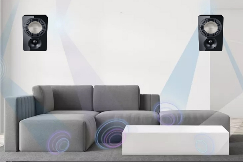 loa treo tường được lựa chọn lắp đặt cho ph&ograve;ng kh&aacute;ch
