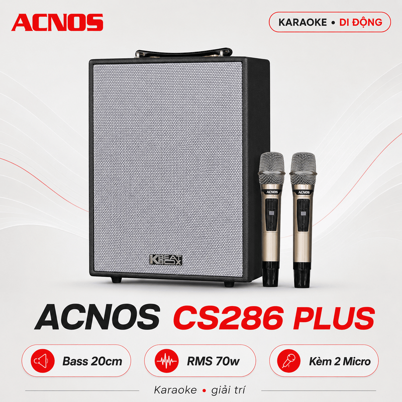 Loa Xách Tay Acnos CS286 Plus (Kèm 2 Micro)