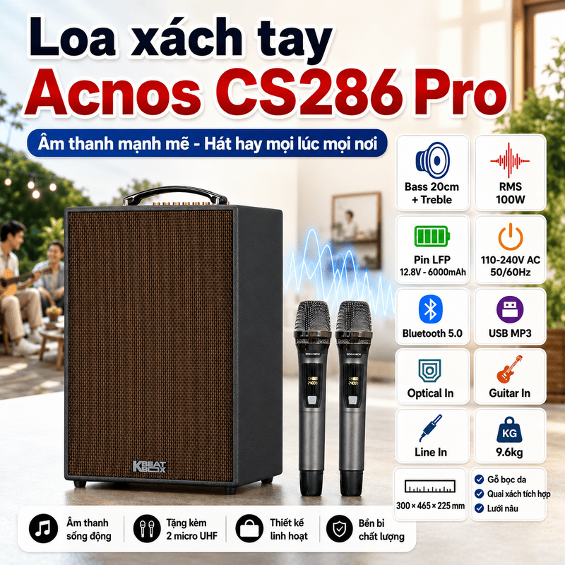 Loa x&aacute;ch tay Acnos CS286 Pro