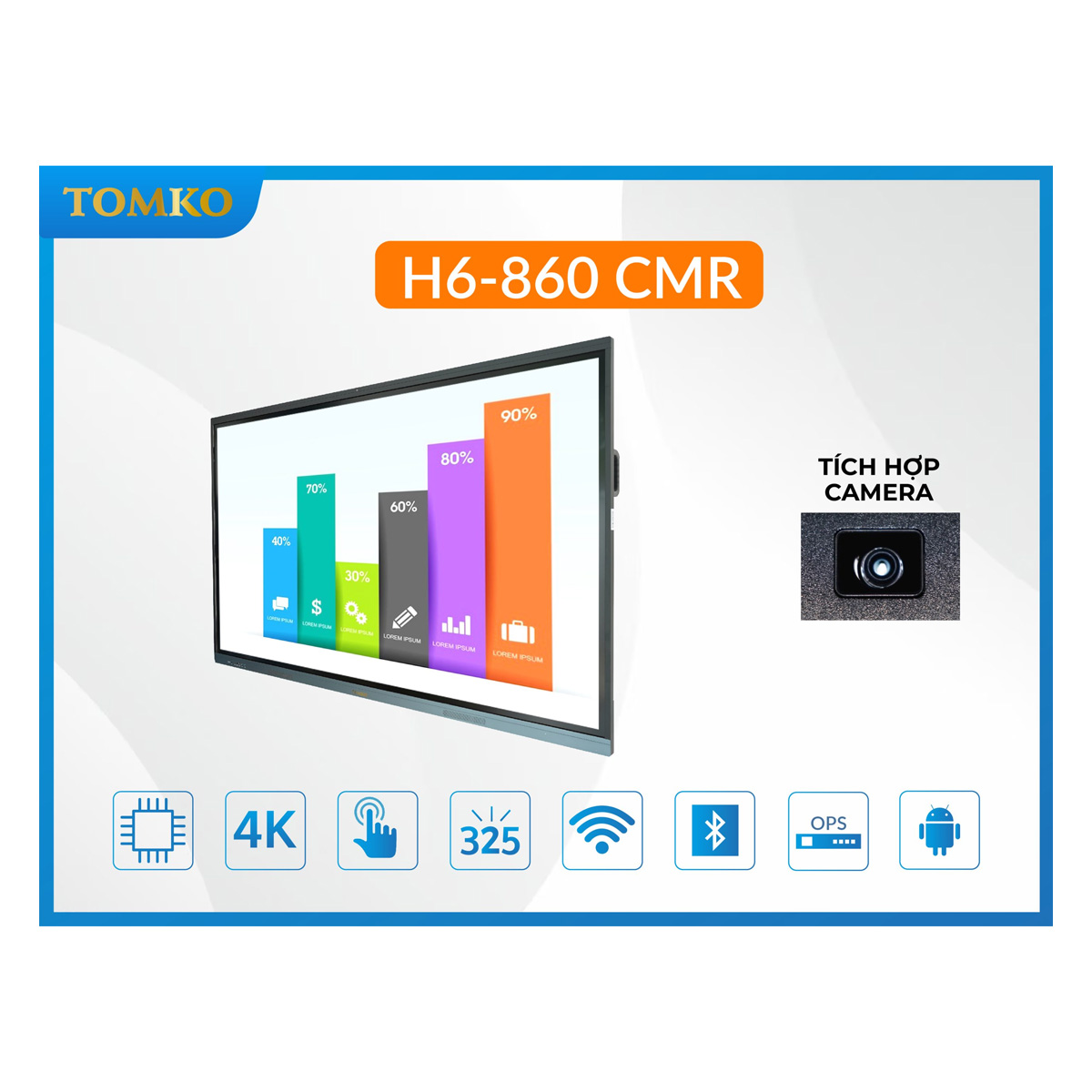Màn hình tương tác 86 inch TOMKO H6-860 CMR