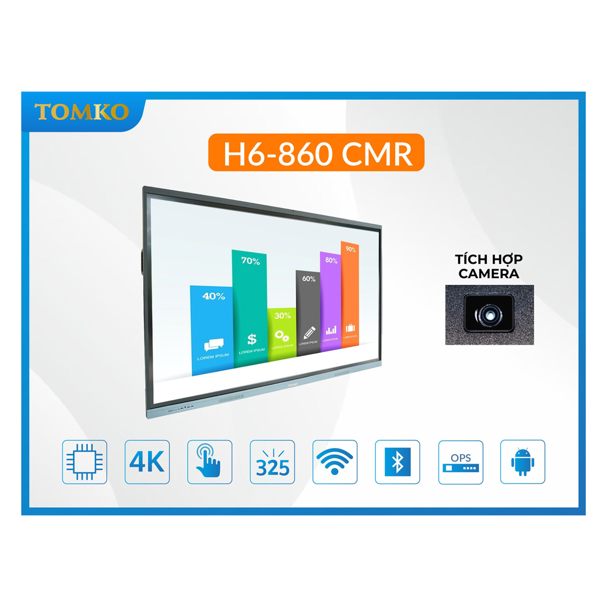 Màn hình tương tác 86 inch TOMKO H6-860 CMR