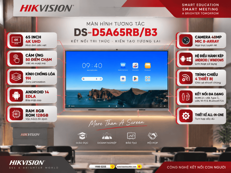 Màn hình tương tác Hikvision DS-D5A65RB/B3