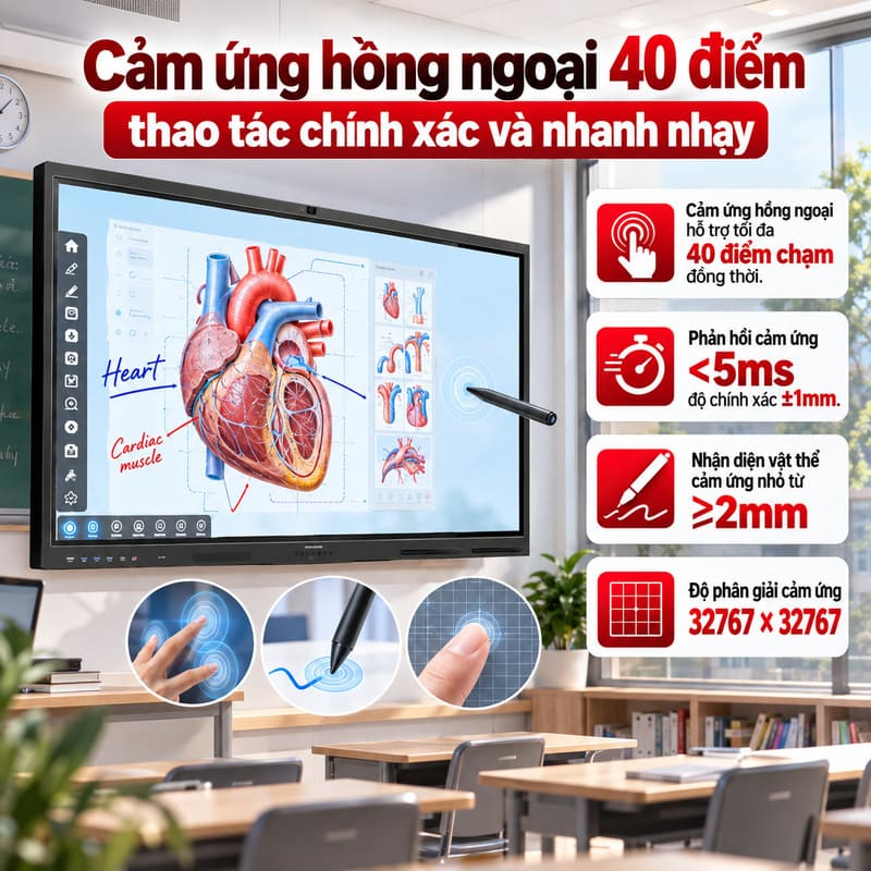 M&agrave;n h&igrave;nh tương t&aacute;c th&ocirc;ng minh Hikvision DS-D5B65RB/FL