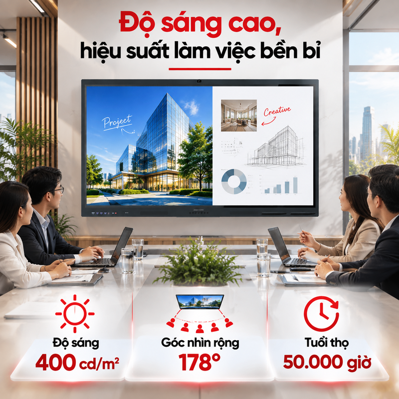 M&agrave;n h&igrave;nh tương t&aacute;c Hikvision DS-D5B86RB/FL