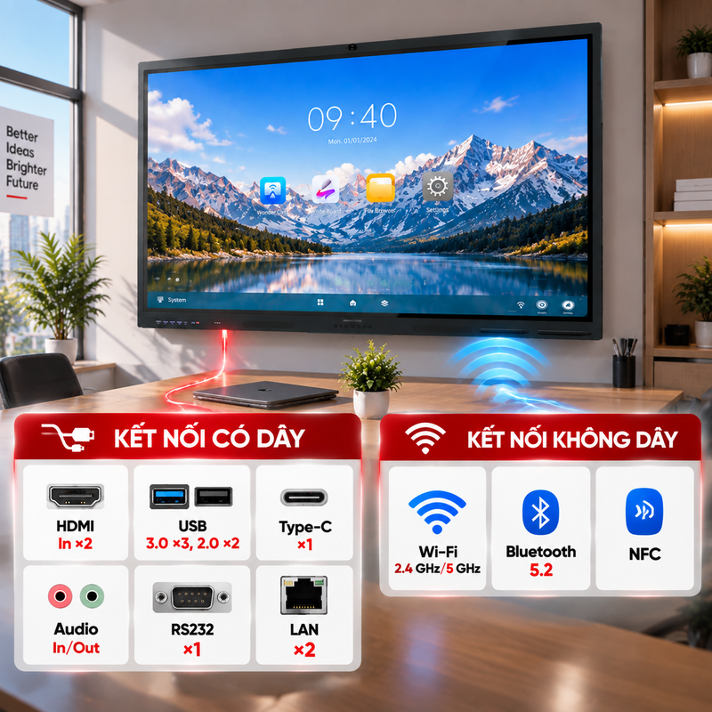 M&agrave;n h&igrave;nh tương t&aacute;c Hikvision DS-D5B86RB/FL