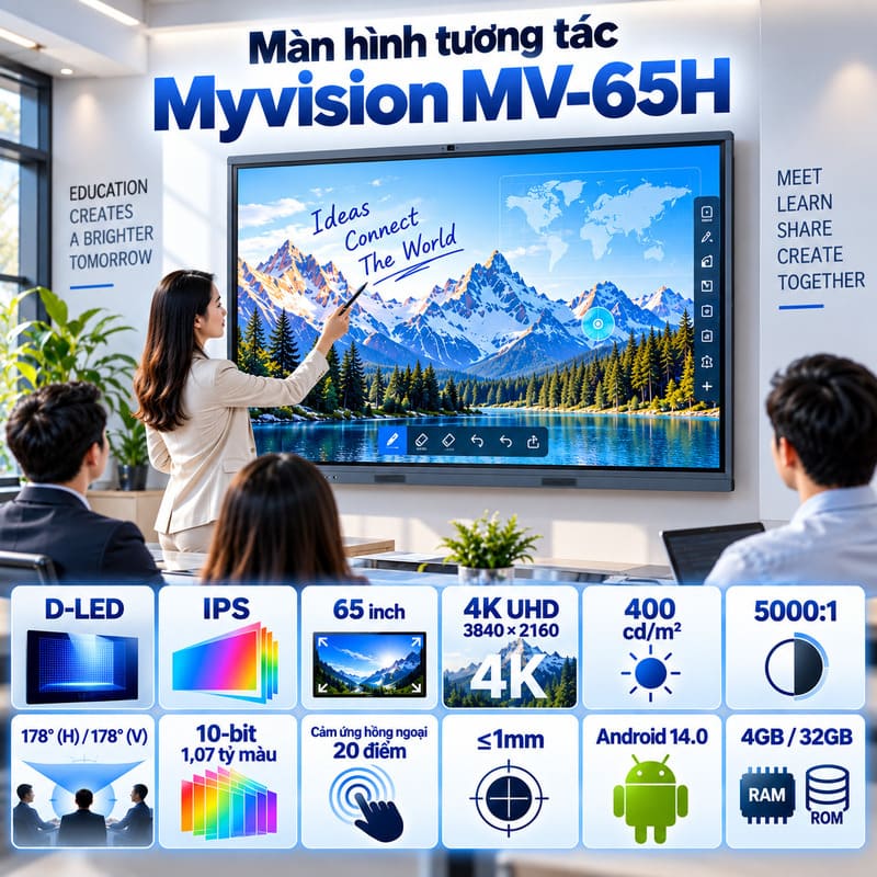 M&agrave;n h&igrave;nh tương t&aacute;c Myvision MV-65H