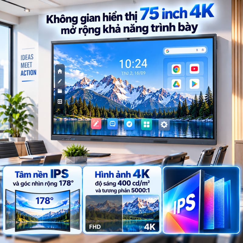 M&agrave;n h&igrave;nh tương t&aacute;c Myvision MV-75H