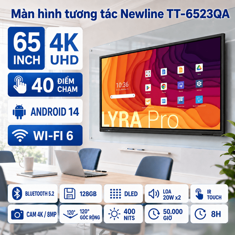 M&agrave;n h&igrave;nh tương t&aacute;c Newline TT-6523QA