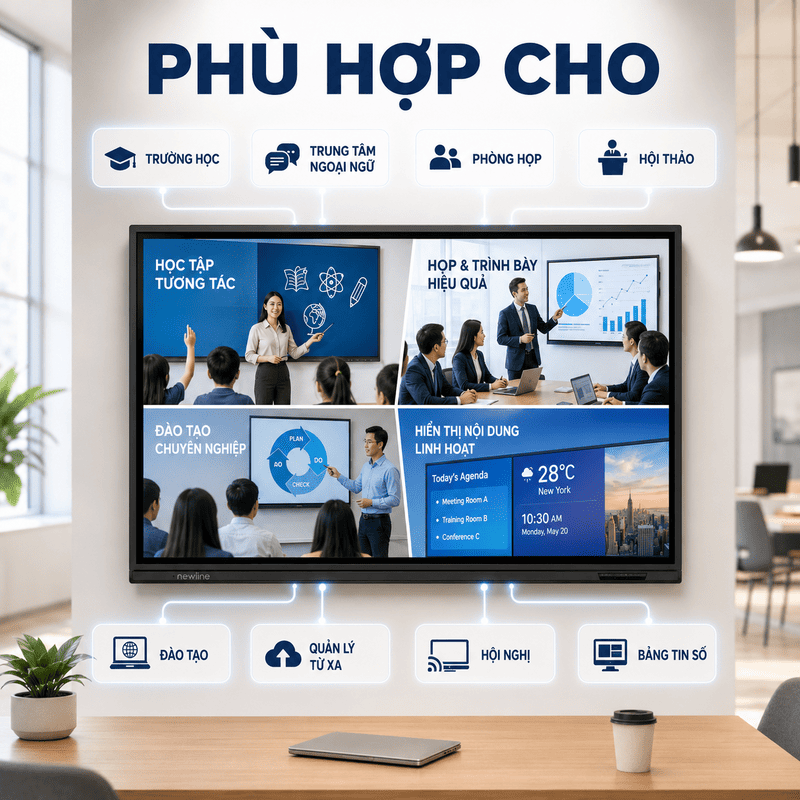 M&agrave;n h&igrave;nh tương t&aacute;c th&ocirc;ng minh Newline TT-8623QA