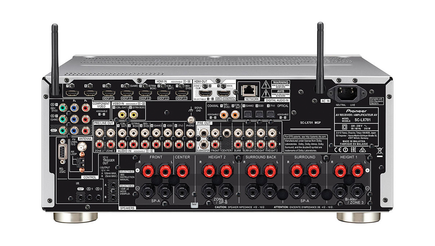 mặt sau Amply Pioneer SC- LX 701