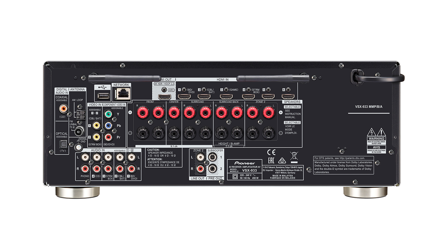 mặt sau Amply Pioneer VSX-933