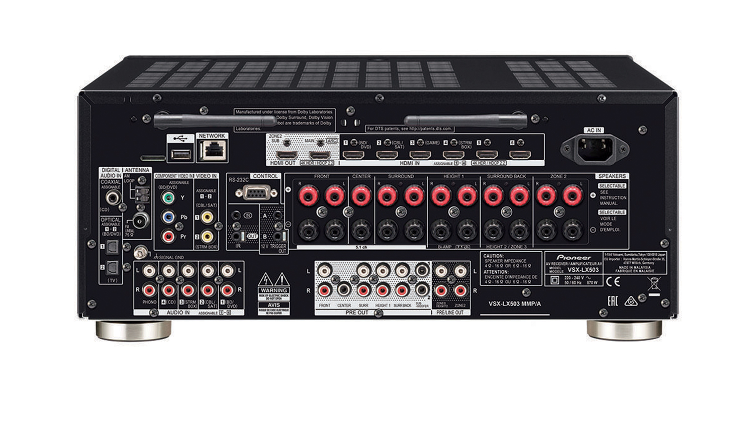mặt sau Amply Pioneer VSX- LX 503
