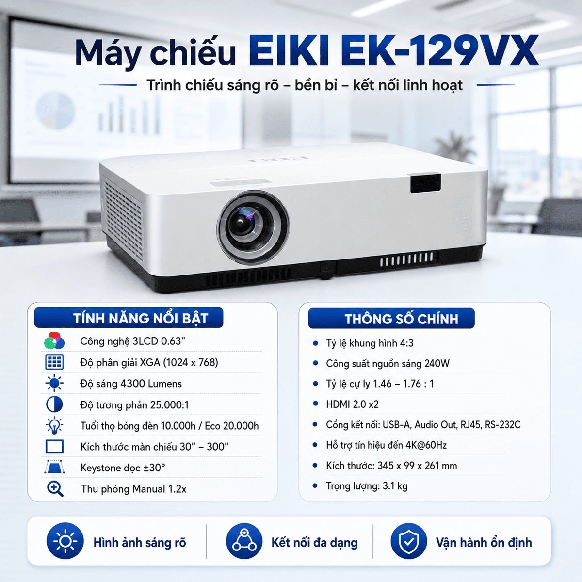 M&aacute;y chiếu EIKI EK-129VX