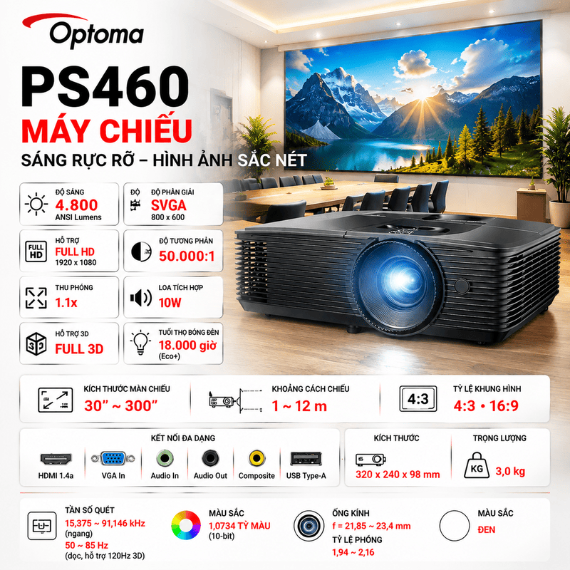 M&aacute;y chiếu Optoma PS460