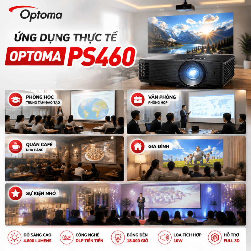 M&aacute;y chiếu Optoma PS460