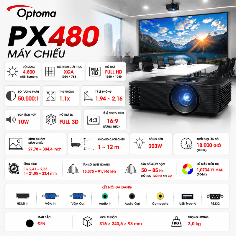 M&aacute;y chiếu Optoma PX480