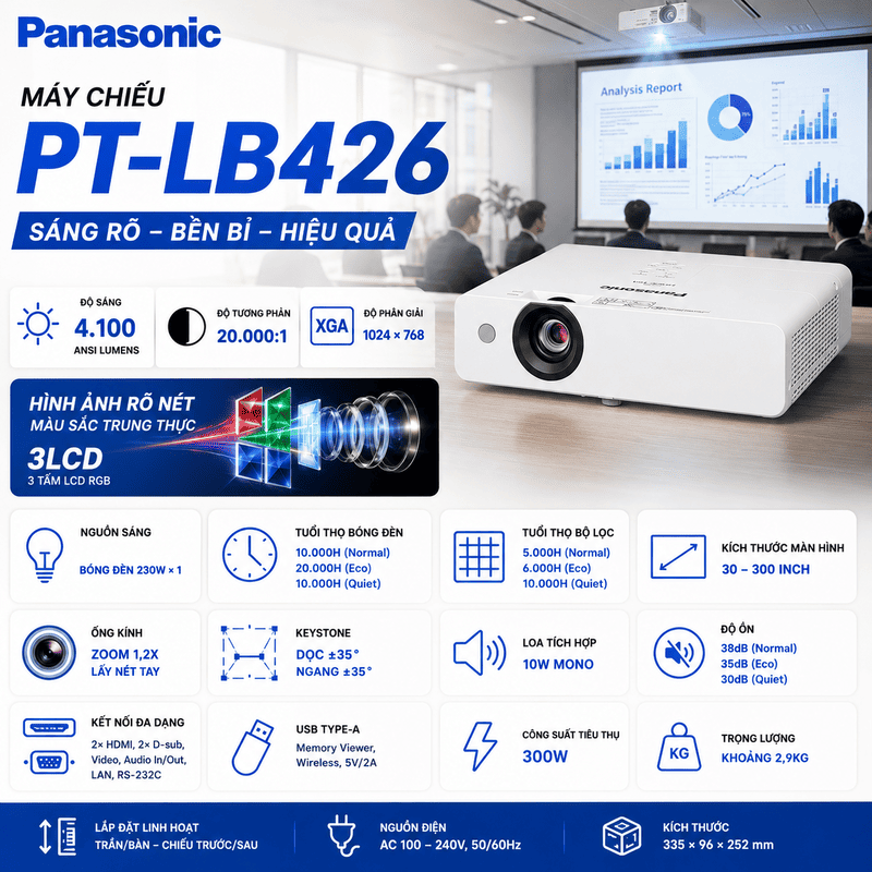 M&aacute;y chiếu Panasonic PT-LB426