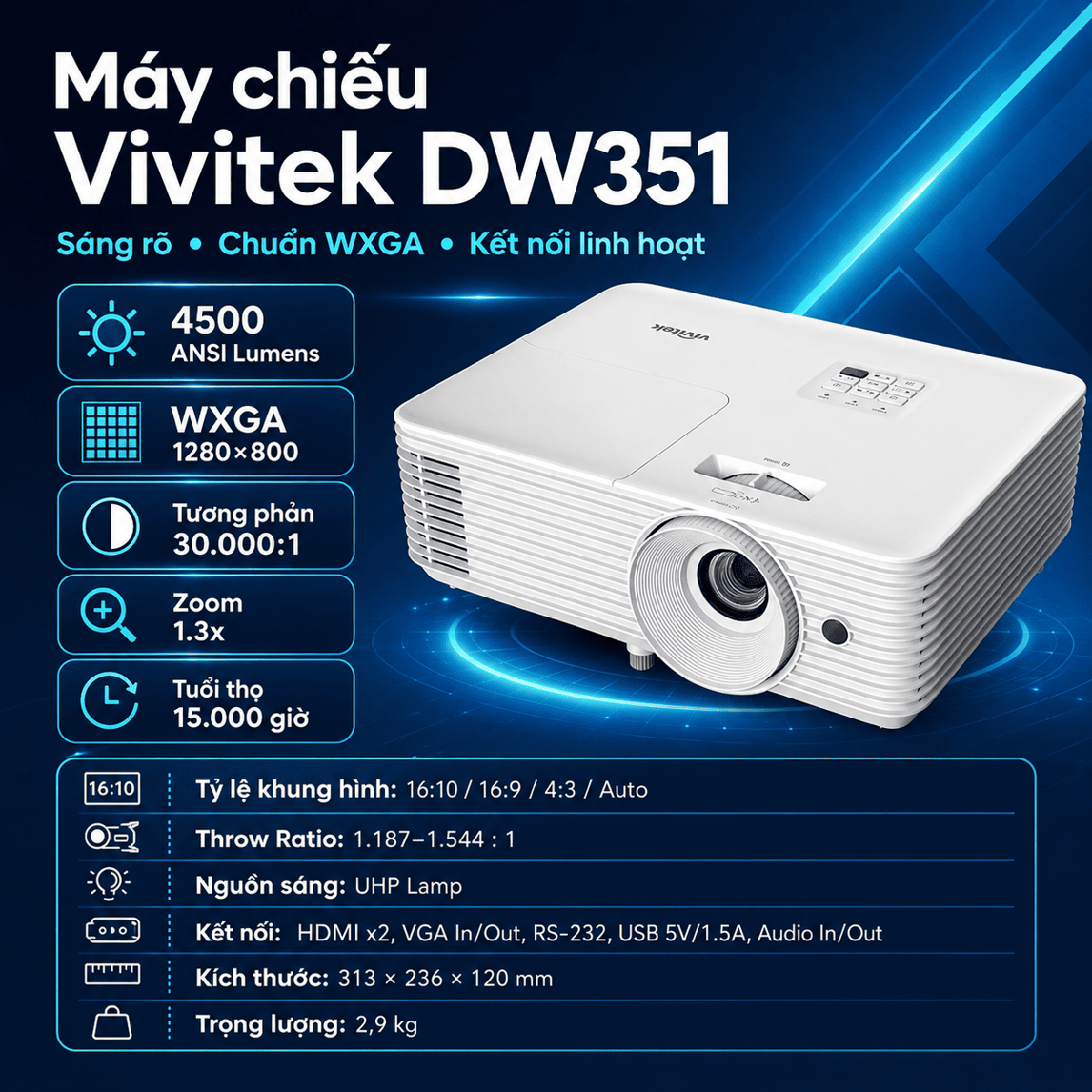M&aacute;y chiếu Vivitek DW351
