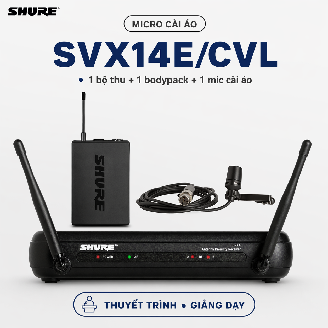 Bộ micro cài áo SHURE SVX14E/CVL