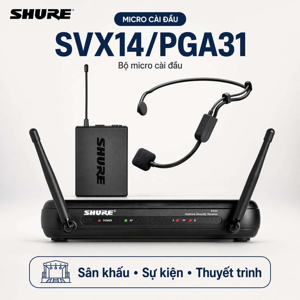 Bộ micro cài đầu Shure SVX14/PGA31