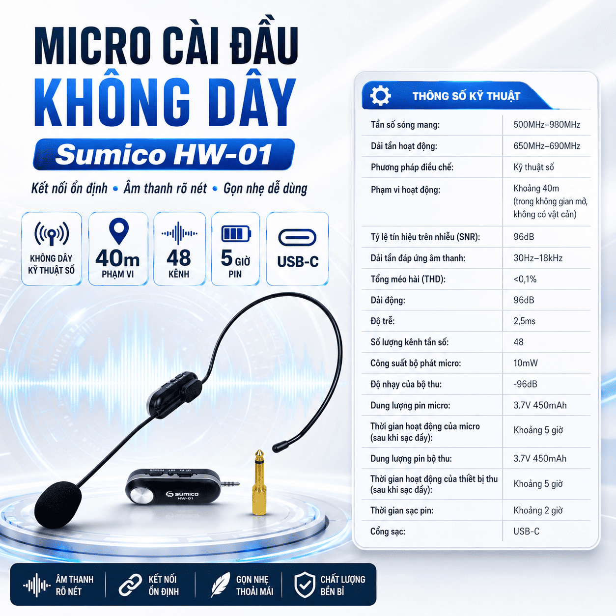 Micro c&agrave;i đầu Sumico HW-01