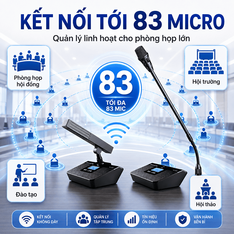 Hệ thống micro hội nghị kh&ocirc;ng d&acirc;y Takstar DG-U100