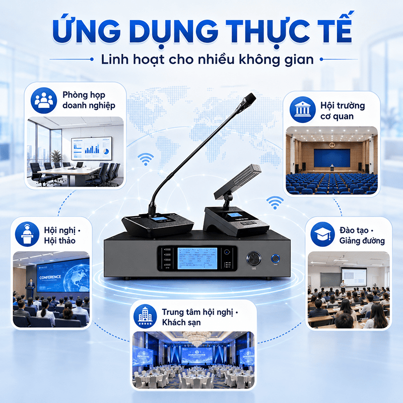Hệ thống micro hội nghị kh&ocirc;ng d&acirc;y Takstar DG-U100