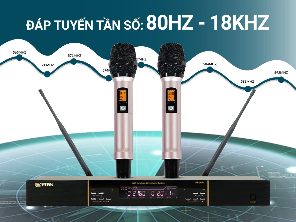 Micro kh&ocirc;ng d&acirc;y BIK VK- M51