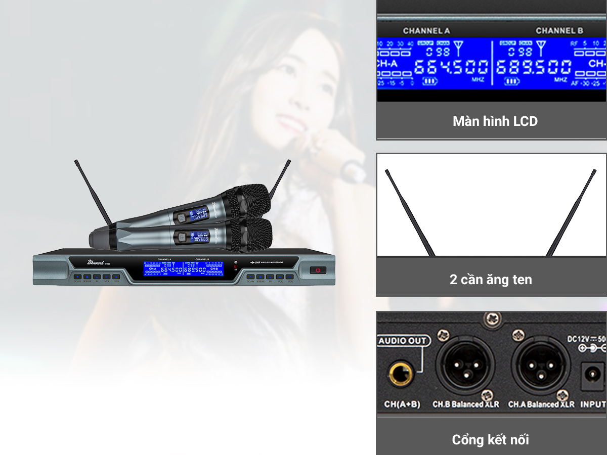 Micro kh&ocirc;ng d&acirc;y Bksound M200