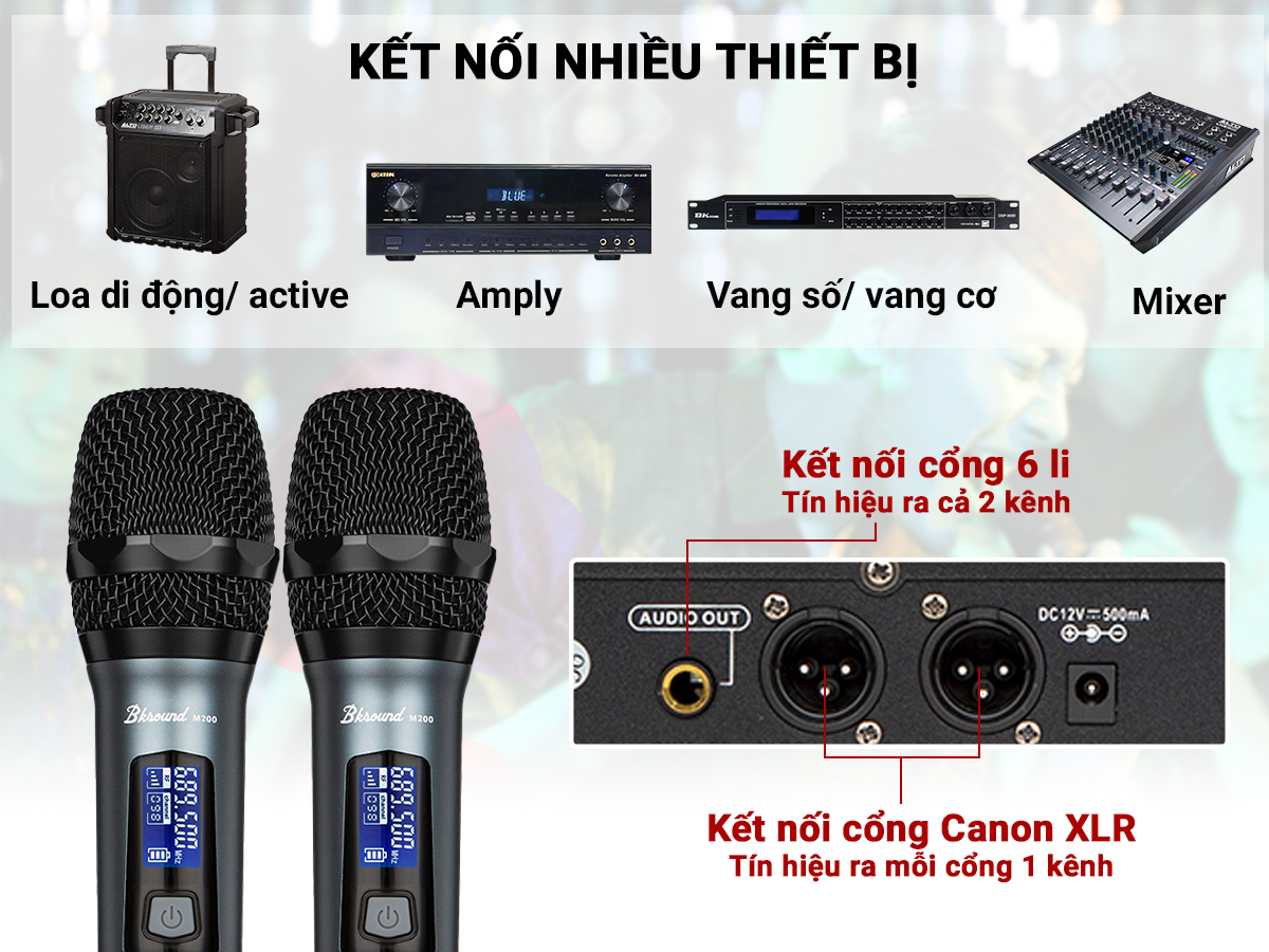 Micro kh&ocirc;ng d&acirc;y Bksound M200
