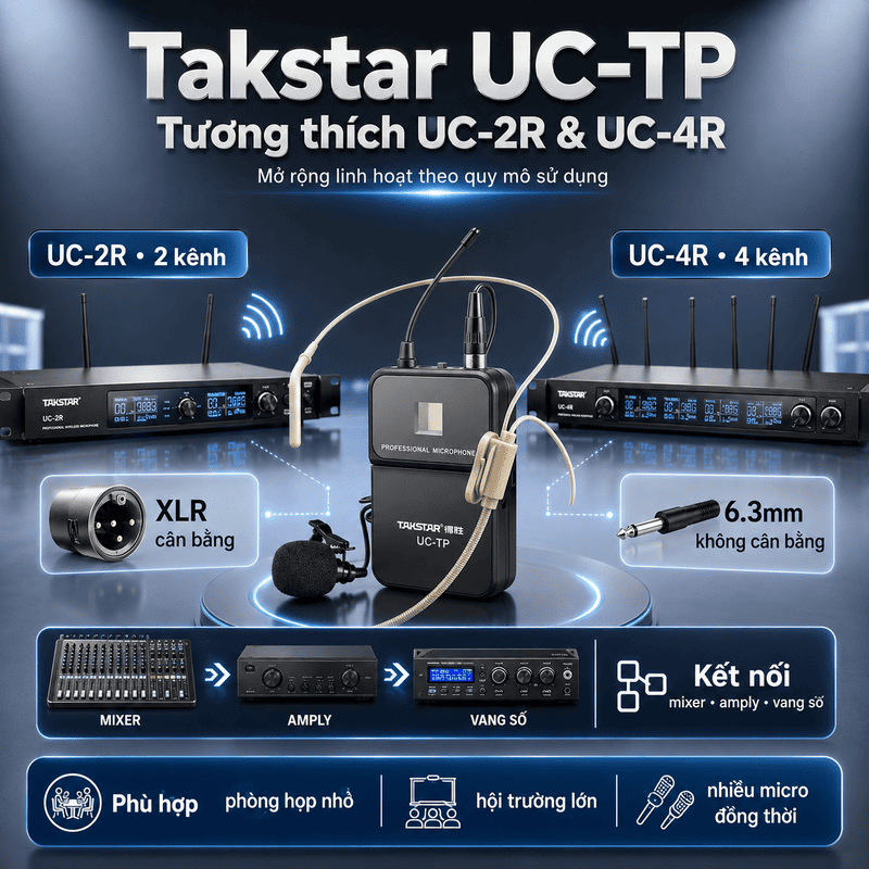 Micro kh&ocirc;ng d&acirc;y c&agrave;i &aacute;o Takstar UC-TP 