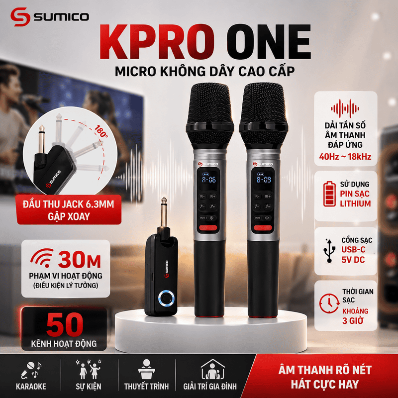 Micro kh&ocirc;ng d&acirc;y Sumico Kpro ONE