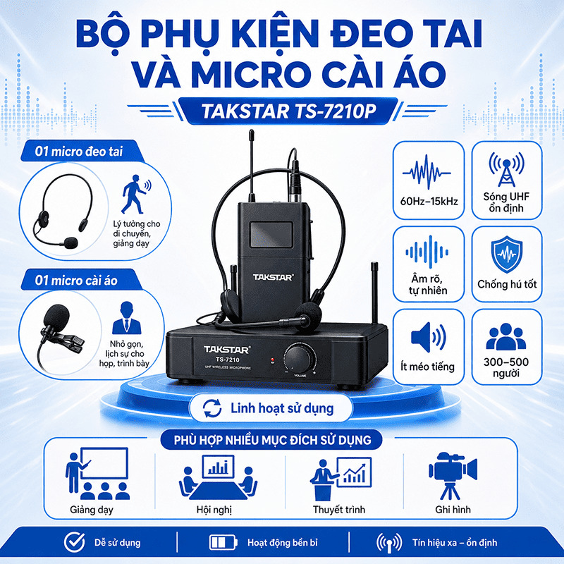 Micro kh&ocirc;ng d&acirc;y Takstar TS-7210P
