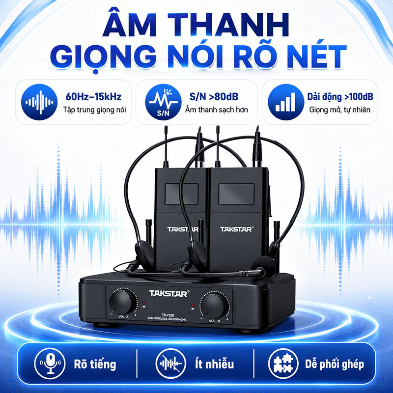 micro kh&ocirc;ng d&acirc;y Takstar TS-7220PP