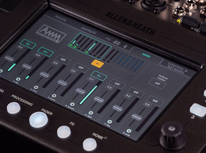 Mixer Allen & Heath CQ-12T (Digital, 16 kênh, Bluetooth, Wifi, USB)