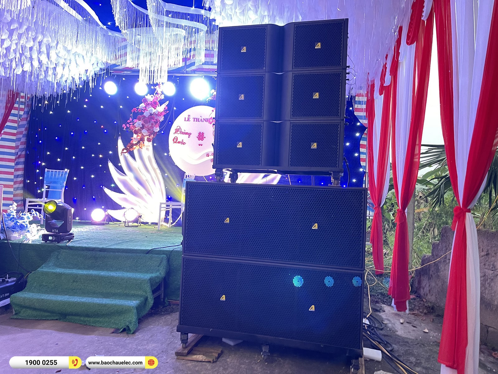 Lắp đặt d&agrave;n Line Array Actpro sự kiện, đ&aacute;m cưới gần 216tr cho anh Bắc tại H&agrave; Tĩnh (Actpro KR212, KR28, MG16X CV, DSP48,&hellip;)