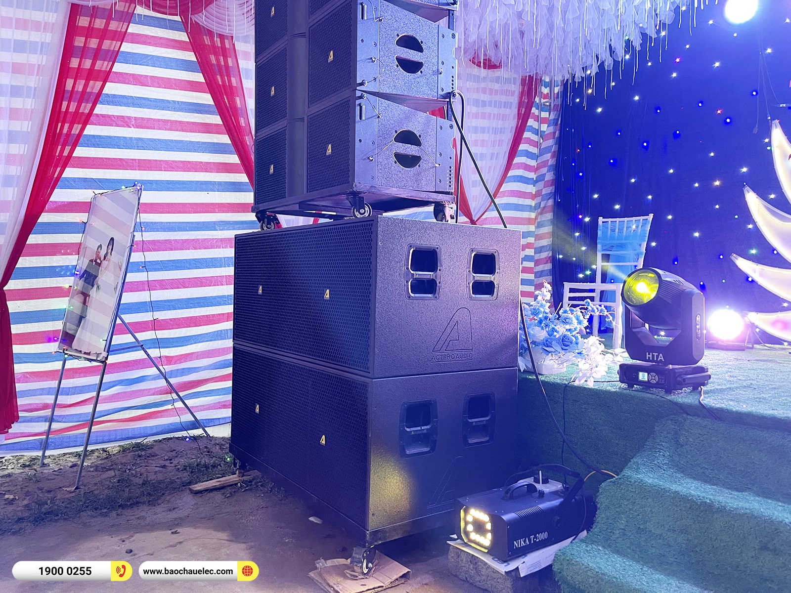 Lắp đặt d&agrave;n Line Array Actpro sự kiện, đ&aacute;m cưới gần 216tr cho anh Bắc tại H&agrave; Tĩnh (Actpro KR212, KR28, MG16X CV, DSP48,&hellip;)