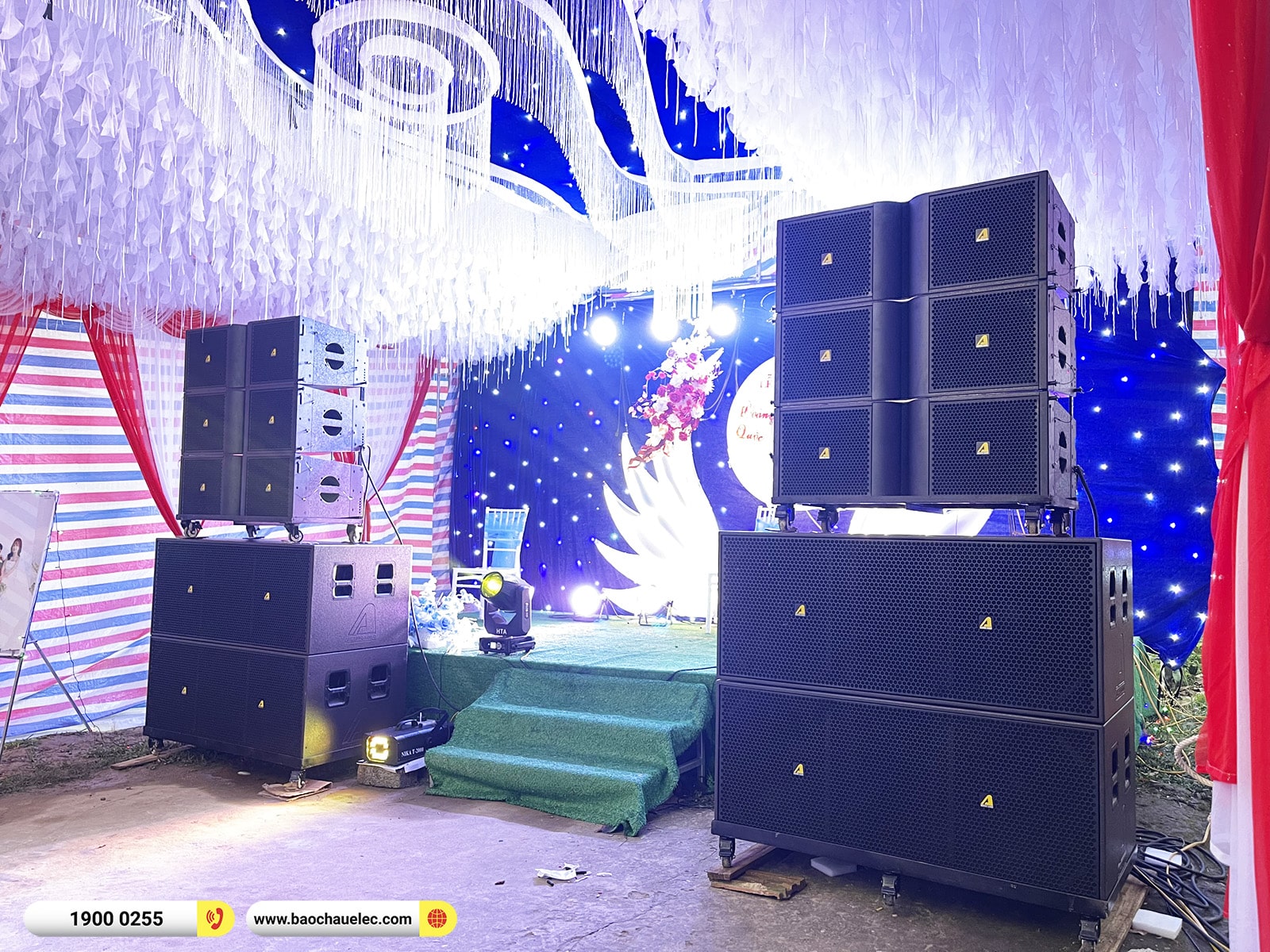 Lắp đặt d&agrave;n Line Array Actpro sự kiện, đ&aacute;m cưới gần 216tr cho anh Bắc tại H&agrave; Tĩnh (Actpro KR212, KR28, MG16X CV, DSP48,&hellip;)