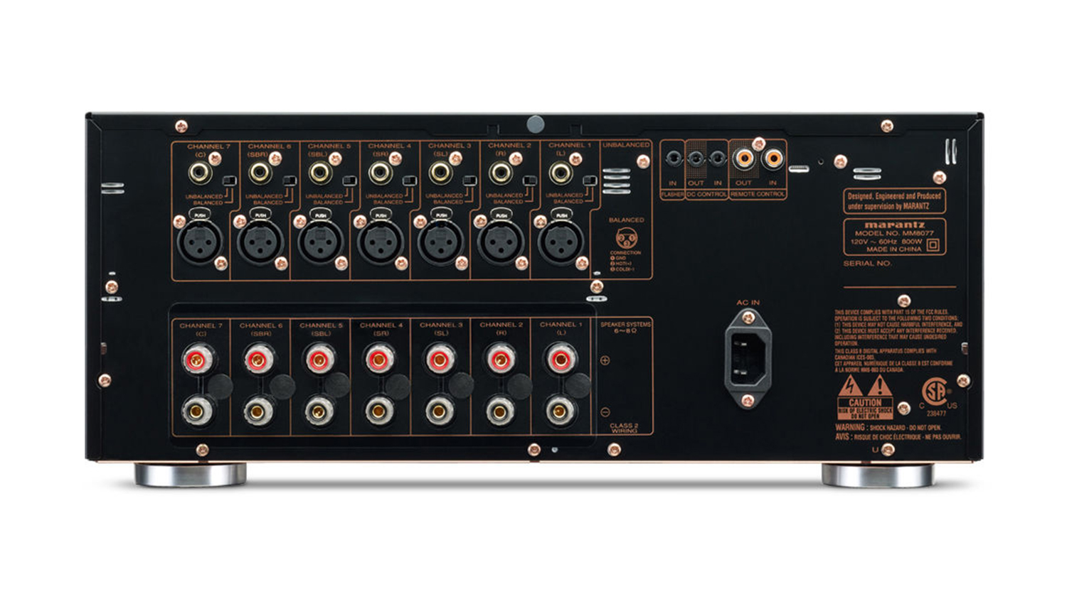 mặt sau Power ampli Marantz MM8077