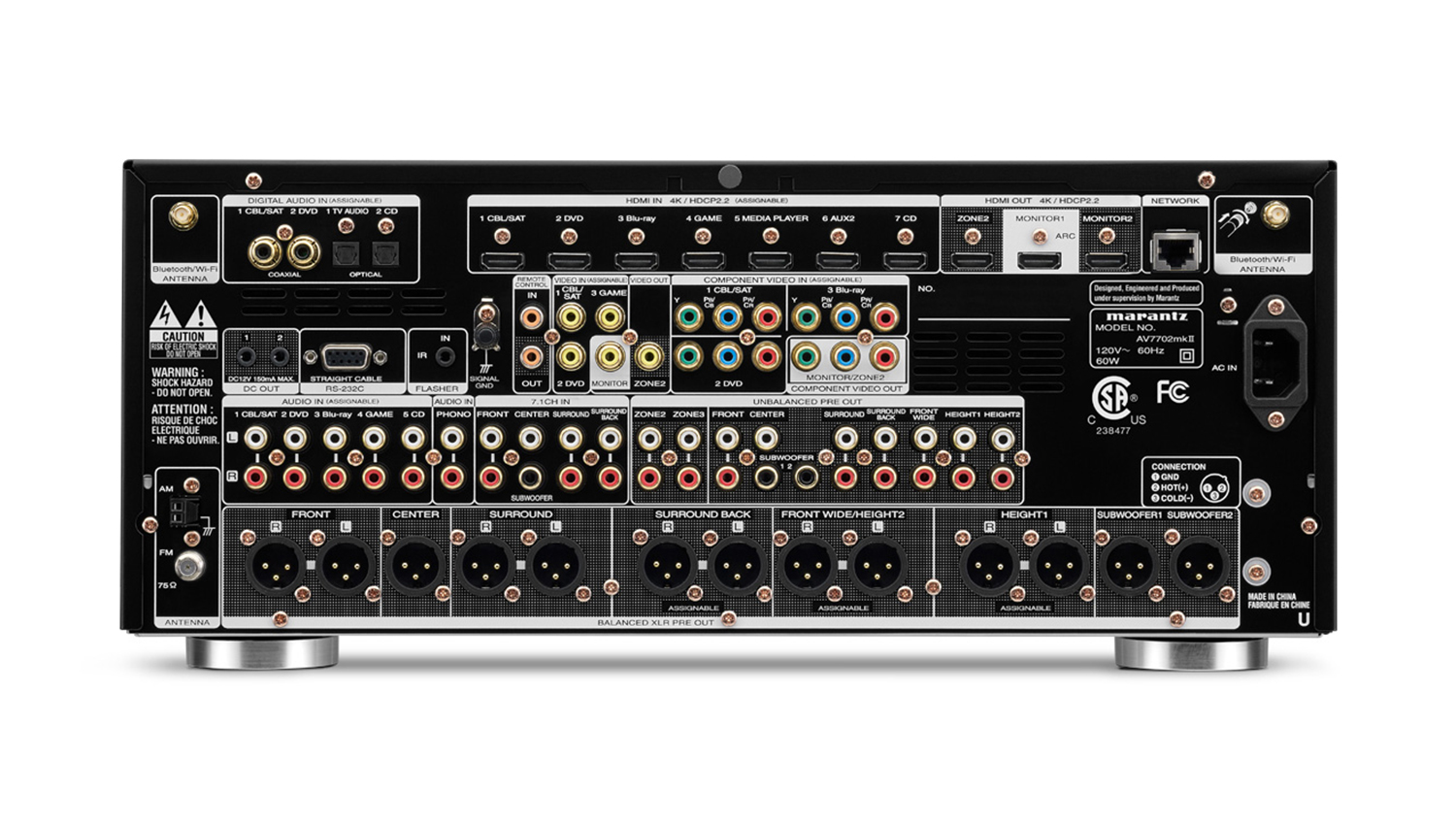 mặt sau Pre amply Marantz AV7702 MKII