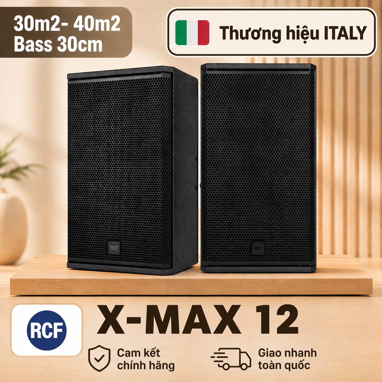 Loa RCF X-MAX 12 ( full bass 30 cm, designed and engineered in Italy)