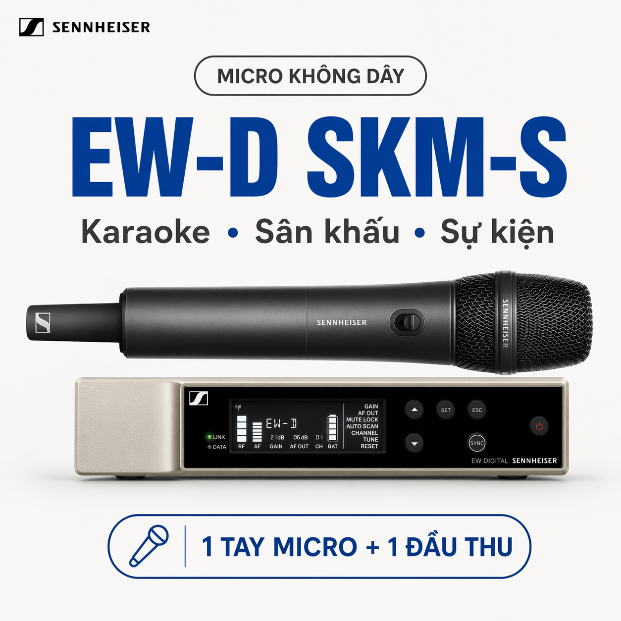 Bộ micro không dây Sennheiser EW-D SKM-S Base Set/MMD 845-1 BK