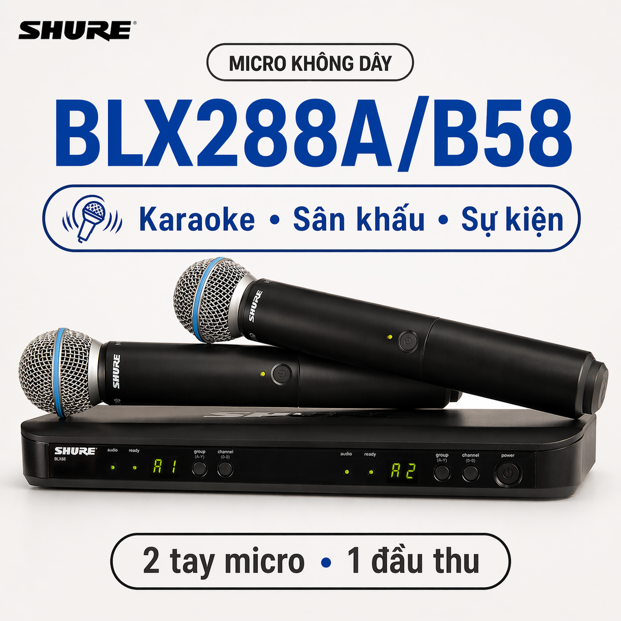 Micro Shure BLX288A/B58 (2micro)