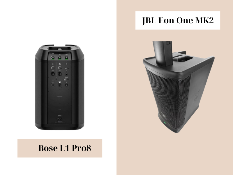 So S&aacute;nh Chi Tiết Loa JBL Eon One MK2 Với Loa Bose L1 Pro 8