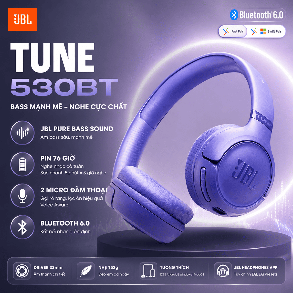 Tai nghe JBL Tune 530BT