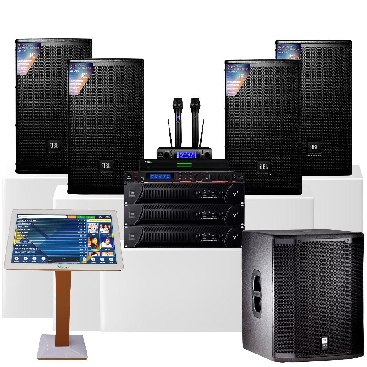 Dàn karaoke đồng bộ full JBL 12 (JBL MTS12, JBL V8, JBL VX9, PRX418S, JBL VM300,…) - Hình 2