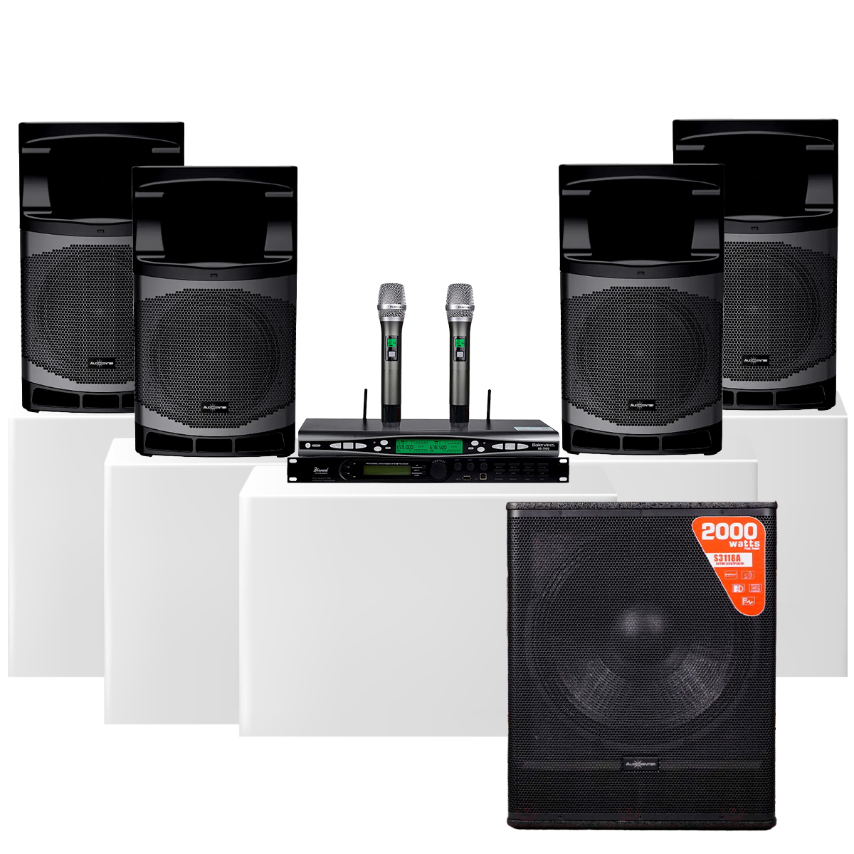 Dàn Karaoke Gia Đình Audiocenter 02 (Audiocenter MA12, Bksound VX12, Audiocenter S3118A, Baiervires BS-790)